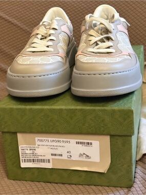 Gucci Neutral Beige/Gray Platform Sneakers Women’s 9